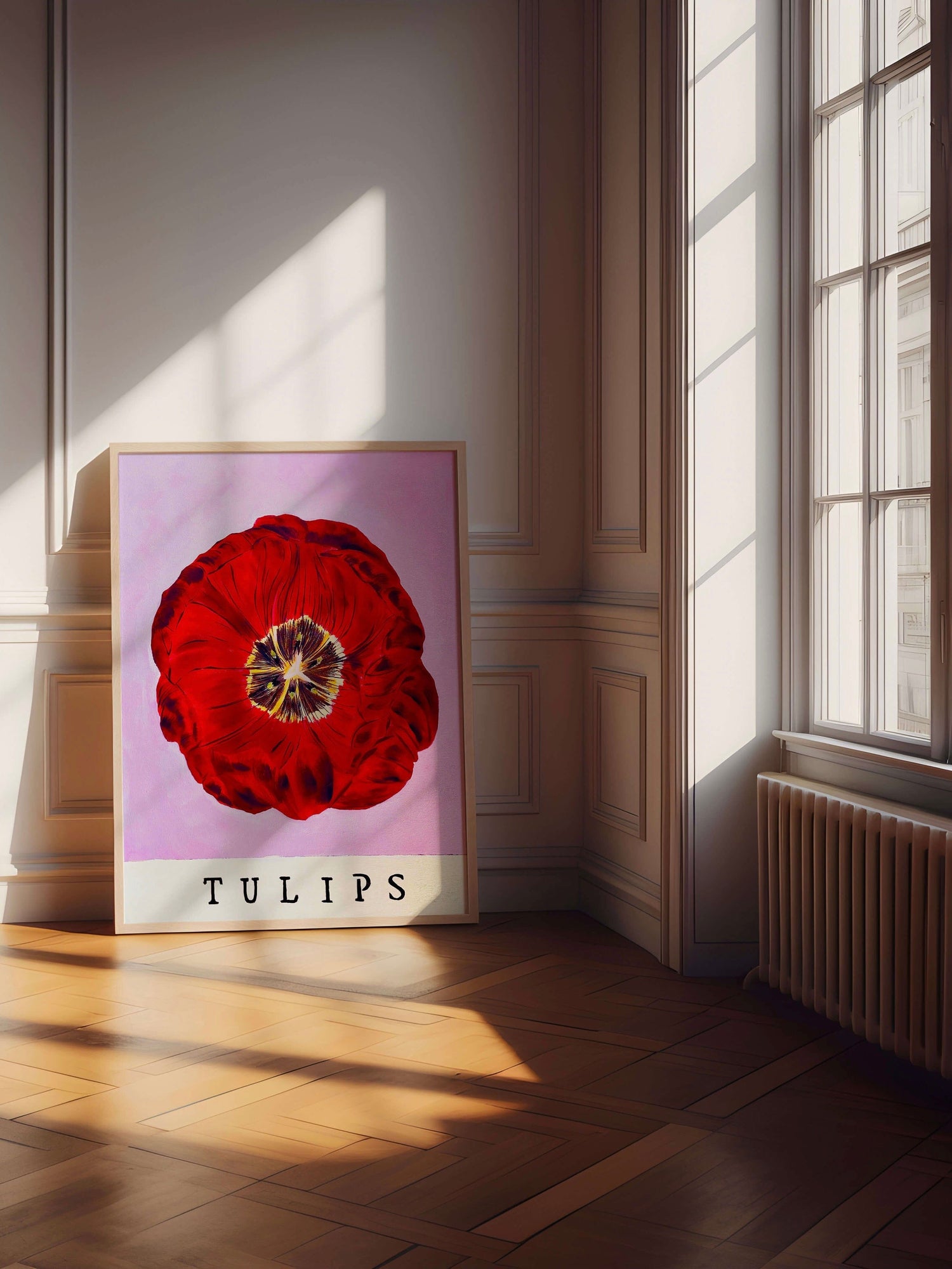 Vintage Charm Red Tulip Art Print HELLO MISS E. 