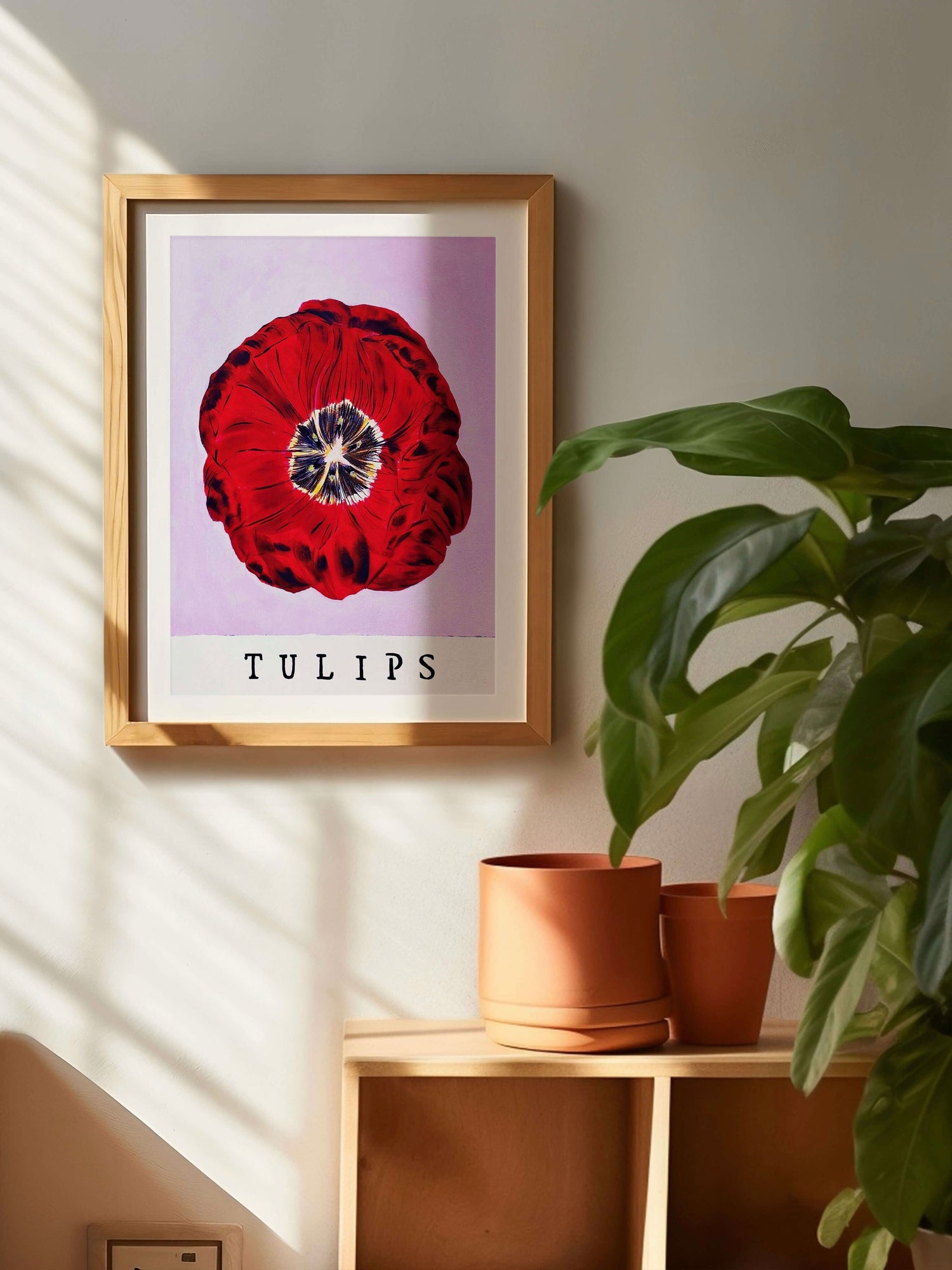 Vintage Charm Red Tulip Art Print HELLO MISS E. 8″×10″ 